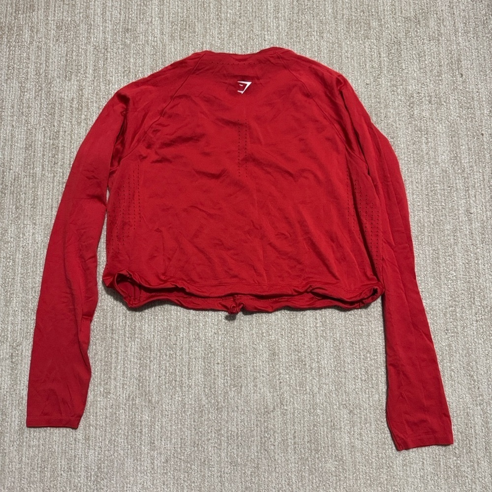 Gymshark Women’s Medium Red Sweat Talks Activewear Top Long Sleeve Shirt - Picture 11 of 11